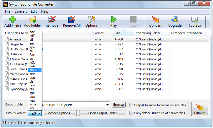 Switch Audio File Converter Screenshot